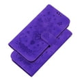thumbnail image 6 of For Samsung Galaxy S21 FE Case Cover, Shockproof Embossed Pattern PU Leather Magnetic Folio Flip Kickstand Protective Cards Pocket Hand Strap Wallet Case Cover For Samsung Galaxy S21 FE,Purple, 6 of 11