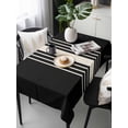 thumbnail image 6 of Black Beige Striped Table Cloth, Modern Farmhouse Retro Lines Waterproof Tablecloth for Rectangle Tables, Reusable Washable Fabric Table Cover for Restaurant Kitchen Dining Tables 60"x120", 6 of 6
