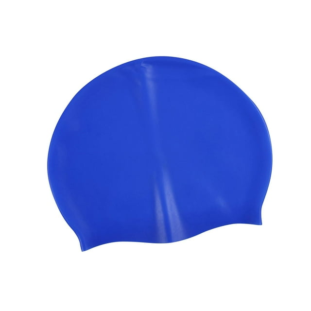 Gorro de natación Gorros de natación de silicona Fácil de usar y quitar Elástico Antideslizante Protección para los oídos para el cabello Mantenga el Azul oscuro