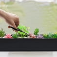 thumbnail image 5 of 1 Pcs Long Rectangular Planter Box Window Sill Plant Box Metal Water Trough Indoor Large Modern Steel with Drainage Holes Herb Garden Home (32 x 3.5 x 3.5 Inch,Black), 5 of 6