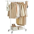 thumbnail image 1 of SONGMICS Clothes Rack with Wheels, Heavy-Duty Clothing Rackl, 220 lb Load Capacity, White, 1 of 5