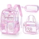 thumbnail image 1 of Mochila transparente Fimibuke para niñas con lonchera y estuche para lápices, 1 of 9