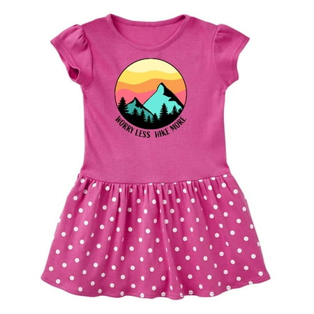 

Inktastic Worry Less Hike More Mountains at Sunset Gift Toddler Girl Dress