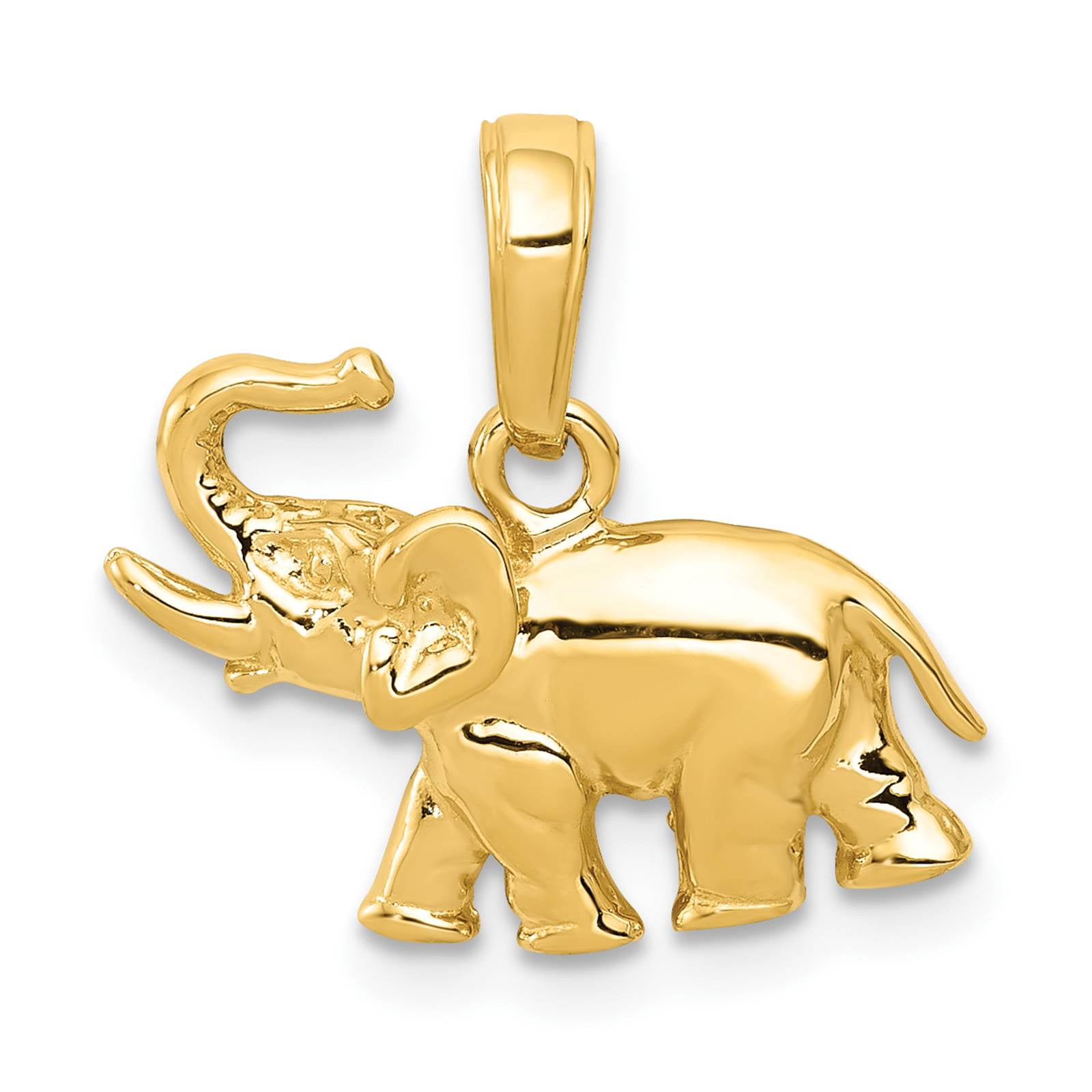 Venture Collections 14k Yellow Gold Elephant Polished Charm Pendant