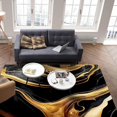 thumbnail image 3 of Black Marble Art Area Rugs, Yellow Ink Painting Modern Indoor Non-Slip Floor Carpet, Soft Machine Washable Rug For Decor Living Room Bedroom Home 5 x 8ft, 3 of 6