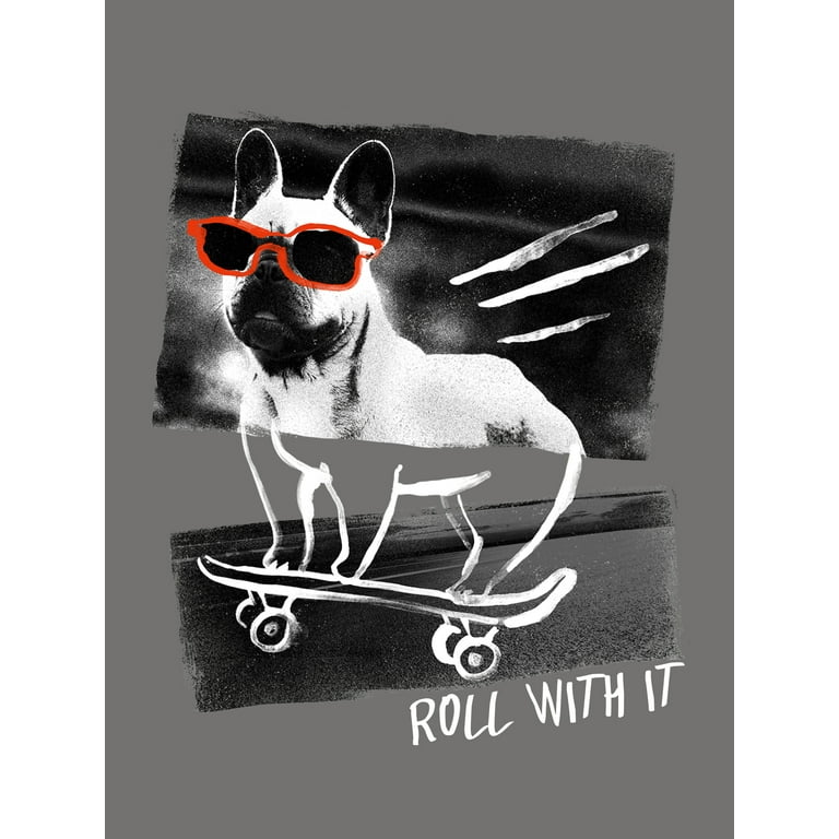Wonder Nation Boys Roll With It, Crew Neck, Short Sleeve
