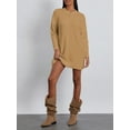 thumbnail image 4 of Faithtur Pull Tricoté Automne Hiver pour Femmes Couleur Unie Manches Longues Col Rond Long Tricoté, 4 of 9