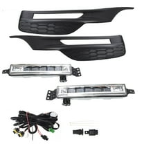 SEBLAFF Left & Right LED Fog Lights Assembly Replacement for 2016-2017 Honda Accord Sedan 4Dr Clear Lens with Bulbs Bezel Switch Wires 33900T2AA21 33950T2AA21 (Driver & Passenger Side)