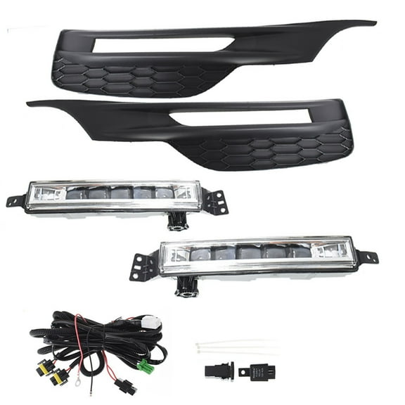 SEBLAFF Left & Right LED Fog Lights Assembly Replacement for 2016-2017 Honda Accord Sedan 4Dr Clear Lens with Bulbs Bezel Switch Wires 33900T2AA21 33950T2AA21 (Driver & Passenger Side)