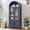 Blue, variant on 71" Tall Arched Display Cabinet, 5-Tier Bookshelf Modern Farmhouse Arched Bookcase with Glass Doors and Shelves, Wooden Pantry Storage Cabinet for Living Room, Office and Kitchen, Blue
