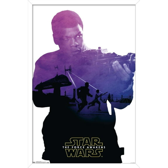 Star Wars: The Force Awakens - Finn Badge Wall Poster, 14.725" x 22.375", Framed