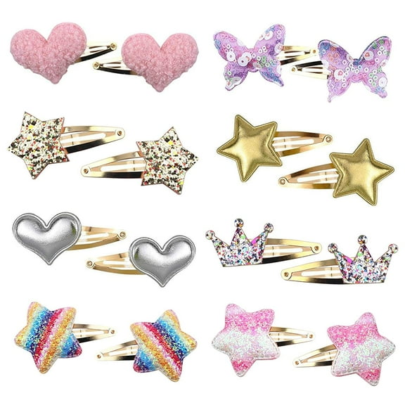 8 Pairs/16 Pack Hair Clips for Girls, Gingbiss Butterfly Metal Snap Hair Clips, Cute