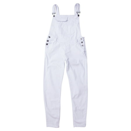 Binpure Men Bib Overalls Slim Fit Jumpsuit Jeans Suspender Pockets Pants
