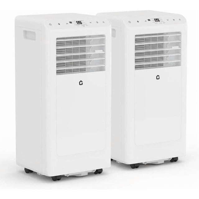 YUSAZENS 2-Pack 8000BTU Portable Air Conditioner, 8K Mobile AC with White Body, White Top Cover and White Control Panel, ABS Quiet Indoor Cooling