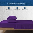thumbnail image 3 of 1200 Thread Count 4 Piece Quality Sheet Set 21 Inch Deep Pocket 100% Egyptian Cotton Color Purple Stripe Size California King, 3 of 5