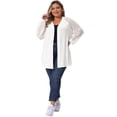 thumbnail image 3 of DARING DIVA Plus Size Cardigans Open Front Panel Long Sleeve Cover Up 3X White, 3 of 5