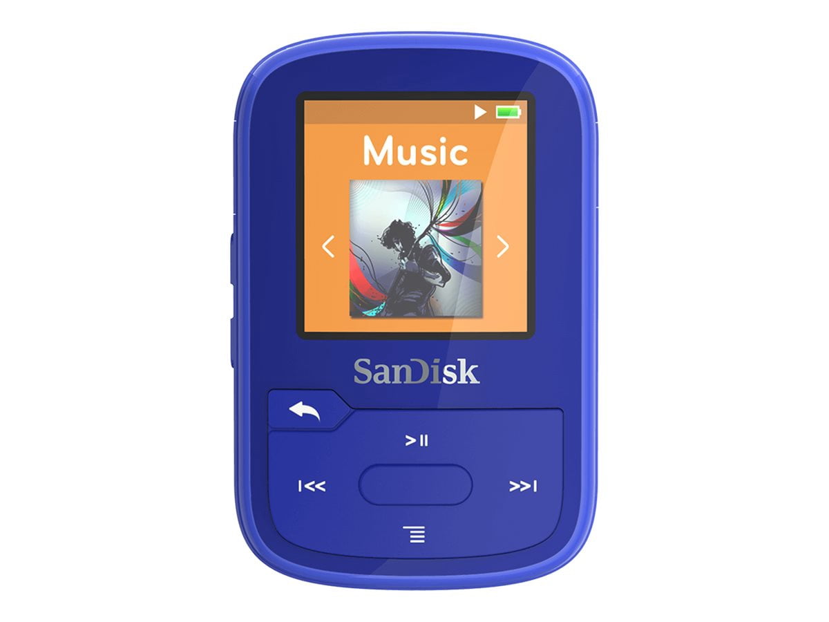 SanDisk 16GB Clip Sport Plus MP3 Player, Blue, New Condition - SDMX28-016G-G46B