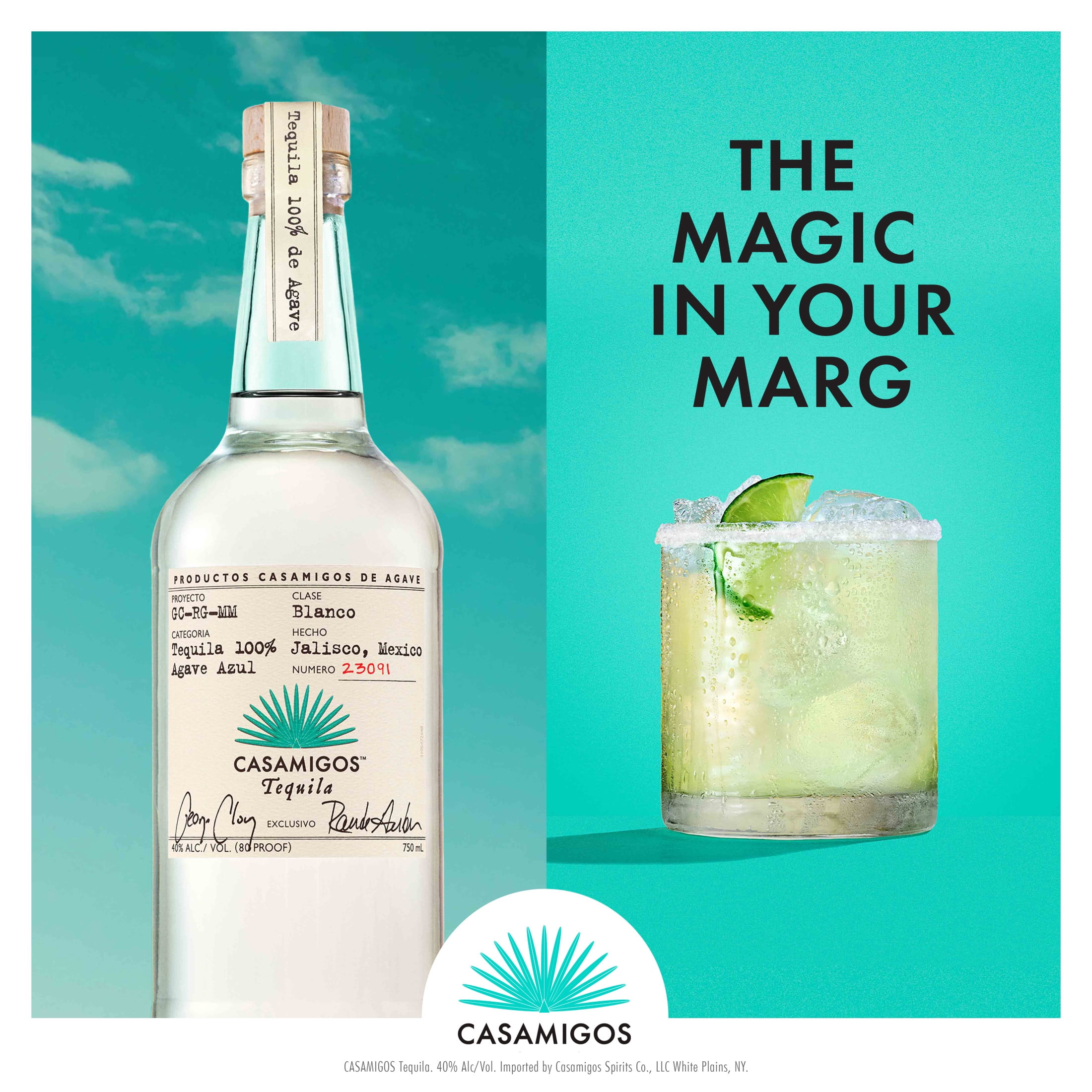 Casamigos Blanco Tequila, 750 mL, 40% ABV