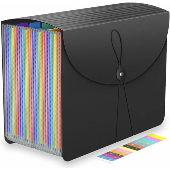 Rainbow Expanding File Folder Large Capacity 24 Pocket Accordion Organizer