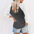 thumbnail image 7 of Womens Baseball Tee 3/4 Sleeve Fashion Crewneck Tops Color Block Blouse Casual Raglan Shirt, 7 of 7