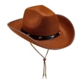thumbnail image 1 of Chapeau de Cowboy en Cuir Clouté Style Occidental avec Sangle Réglable et Bord Courbé pour un Design à la Mode Parfait pour les Activités Extérieures, Festivals et Tenue Décontractée Marron Cowboy Taille Unique, 1 of 2