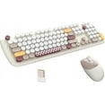 thumbnail image 1 of Wireless Keyboard and Mouse Combo with Colorful Retro Round Keys, Cute Aesthetic Design, Plug-and-Play 2.4G Connection, Quiet Typing for Office, Home, and Laptop Use, 1 of 12