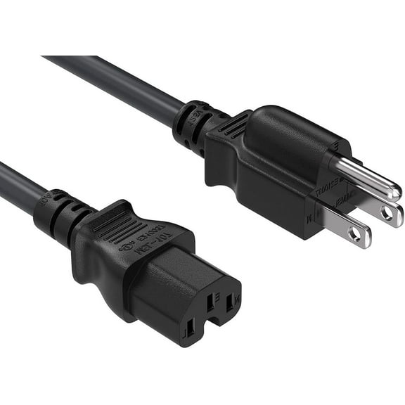 Cable Leader 8 ft 14 AWG 15A 125V Power Cord Cable NEMA 5-15P to IEC320 C15, UL Listed