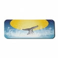 thumbnail image 1 of Whale Computer Mouse Pad, Whales Tail in Ocean on Full Moon Diving in Water Swimmer Marine Animal Print, Rectangle Non-Slip Rubber Mousepad Large, 31" x 12", Yellow Grey Blue, by Ambesonne, 1 of 2