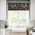thumbnail image 3 of Colorful Flowers Kitchen Curtains and Valances Set, Rod Pocket Curtains Tier Farmhouse Window Curtains 24 Inch Length, Spring Summer Botanical Plants Rustic 3 Piece Kitchen Curtains Set, 3 of 6