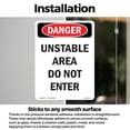 thumbnail image 3 of Unstable Area Do Not Enter OSHA Danger Vinyl Decal Label 5 Inch x 3.5 Inch - 10 Pack, 3 of 6