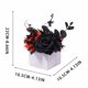 thumbnail image 3 of Caja de flores artificiales góticas de Halloween | Decoración de escritorio espeluznante | Pieza central de El Día de los Muertos | Arreglo floral negro | Caja de Madera | Exhibición festiva, 3 of 7