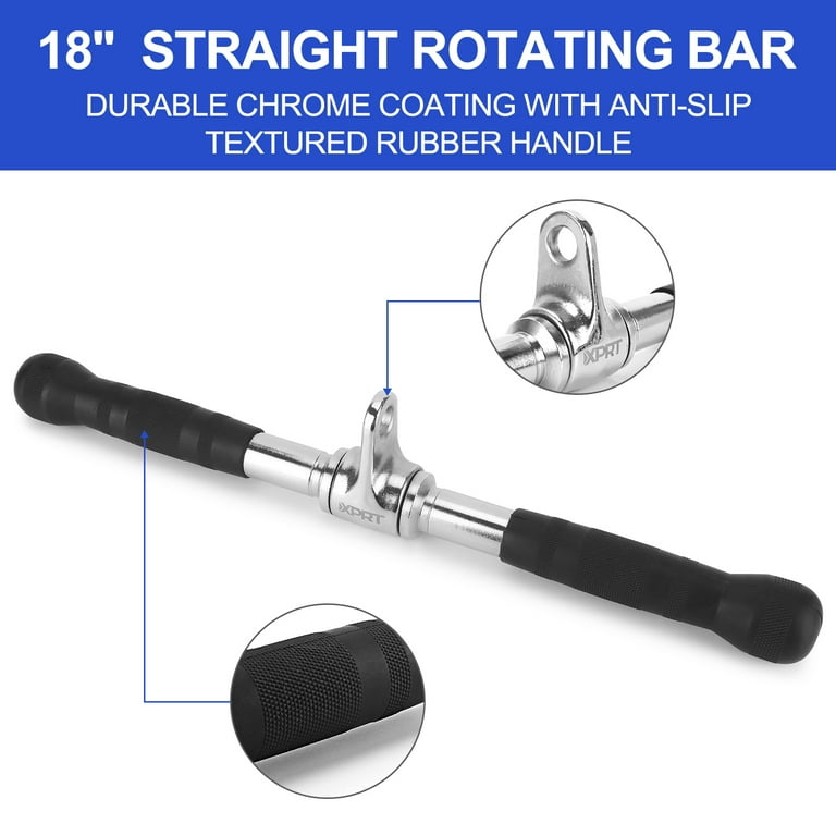 XPRT Fitness Tricep Press Down Cable Exercise Machine Attachments V Handle with Rotation Rotating Bar Tricep Rope V Shaped Bar Weight Machine
