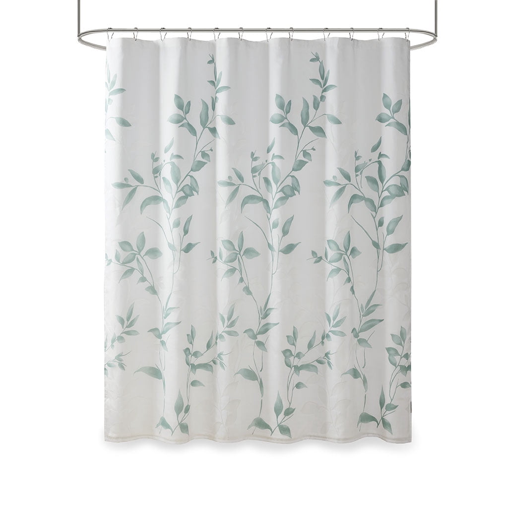 MAYEERTY Burnout Printed Shower Curtain, Seafoam Floral Bathroom Shower Curtains