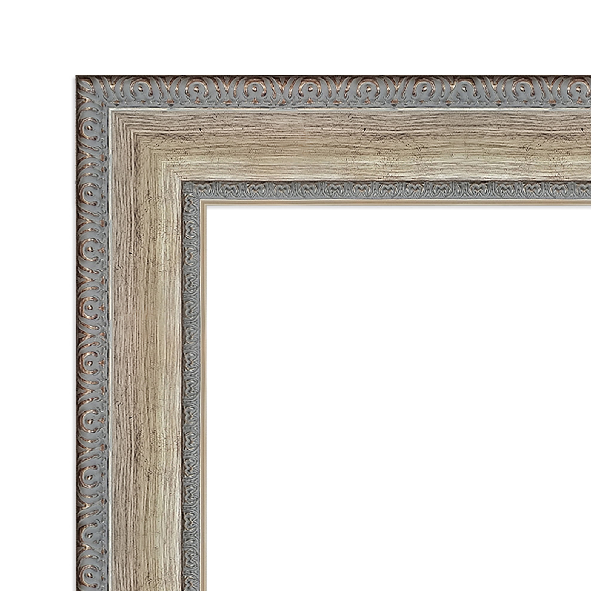 Amanti Art Natural Cork Board Wood Framed Fleur Champagne Silver Bulletin Board 41 in. x 29 in.