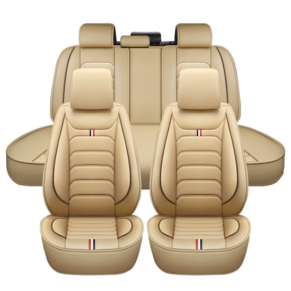 OTOEZ Car Seat Covers Luxury Leather 5-Seats Full Set Protector Universal for Auto Sedan SUV