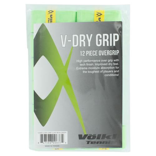 VOLKL V-Dry Grip | Overgrip | High Performance Tennis Grip (Neon Yellow, 12 pack)