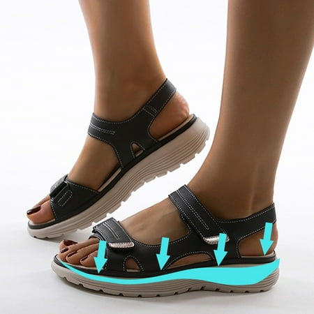 

Sandals Women Summer Wedges Non-slip Beach Open Toe Breathable Sandals Sport Style Shoes