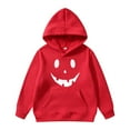 thumbnail image 1 of Aocisk Chandail à Capuchon à Enfiler pour Garçons avec Imprimé d'Halloween, Veste Douce, Chandail Décontracté Confortable pour Enfants, Rouge, 7-8 Ans, 1 of 4