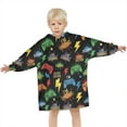 thumbnail image 3 of Colorful Controllers Games Words Black Pattern Blanket Hoodies for Kids 6-13YR Oversize Wearable Blanket Hoodies for Boys Girls Teens, 3 of 7