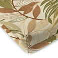 thumbnail image 4 of Jordan Manufacturing 48" x 18" Oasis Nutmeg Beige Leaves Rectangular Outdoor Settee Swing Bench Cushion with Ties, 4 of 12