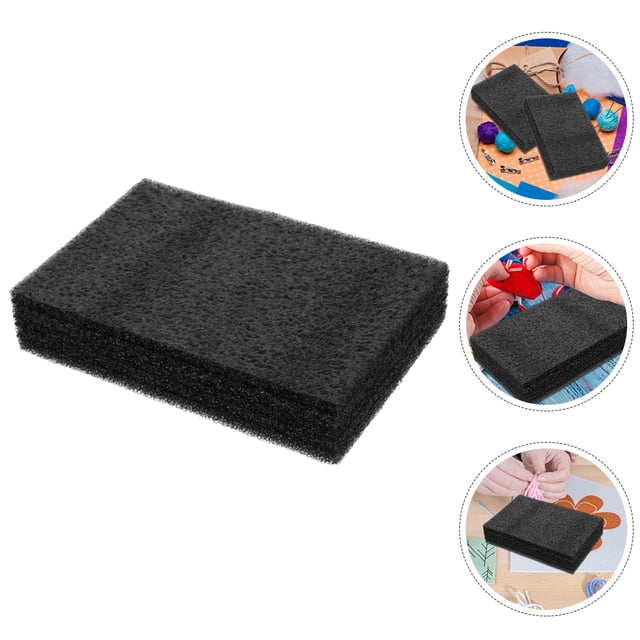 Raindrops 3Pcs Black Foam Needle Felting Mat Cushion Holder for DIY Wool Felting Projects
