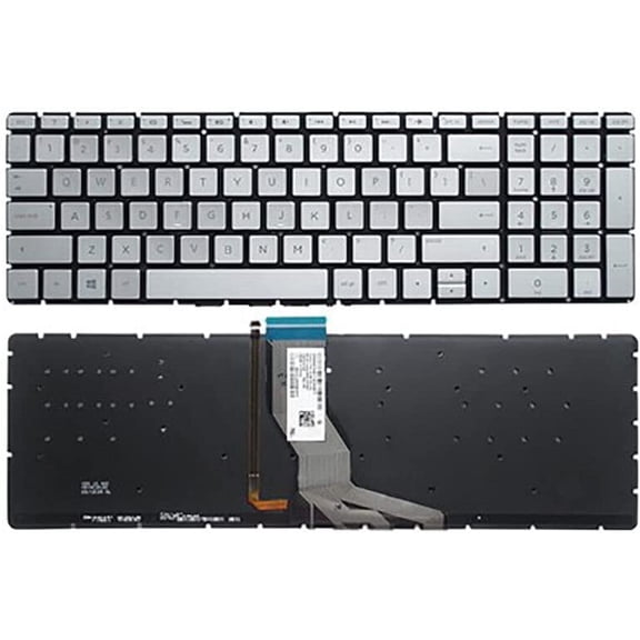 New US Silver English Backlit Backlight Keyboard (Without palmrest) for HP 15-BS 15-BS001CA 15-BS001CY 15-BS001DS 15-BS002CY 15-BS002DS 15-BS003CY 15-BS003DS 15-BS004CY 15-BS004DS 15-BS005CY