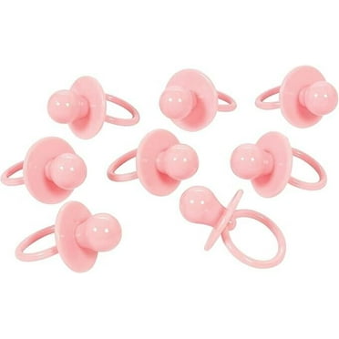 Delightful Pink Baby Shower Large Pacifier Charms - 2.38" x 1.38" (Pack of 8) -