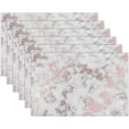thumbnail image 3 of Placemats Set of 6, Rose Gold Marble Dining Table Place Mats Heat Resistant Non Slip Washable Linen Kitchen Table Mats for Outdoor Indoor Decor, 3 of 6