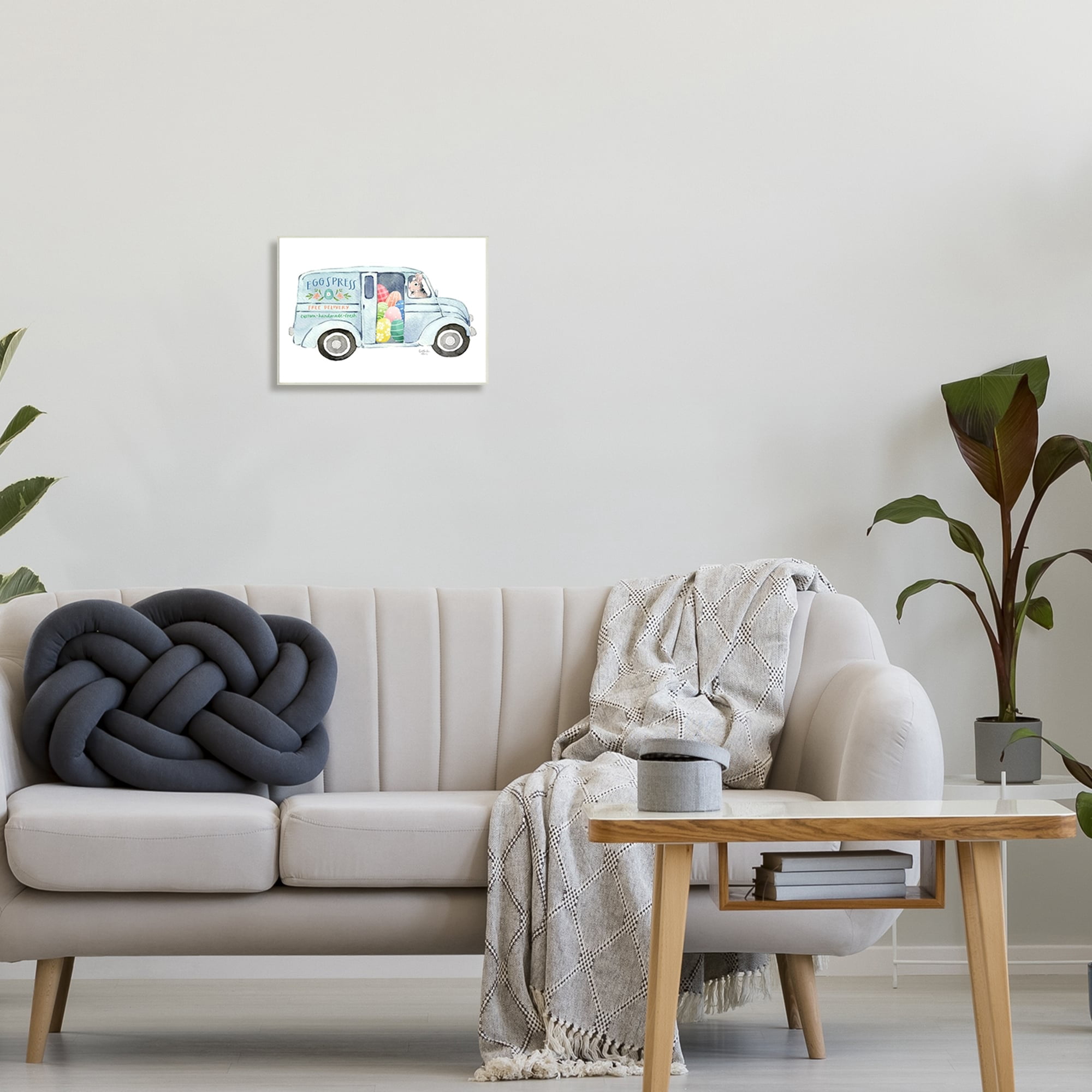 Stupell Industries Patterned Easter Eggs Truck Holiday Bunny Painting Painting Unframed Art Print Wall Art, Design by Heatherlee Chan