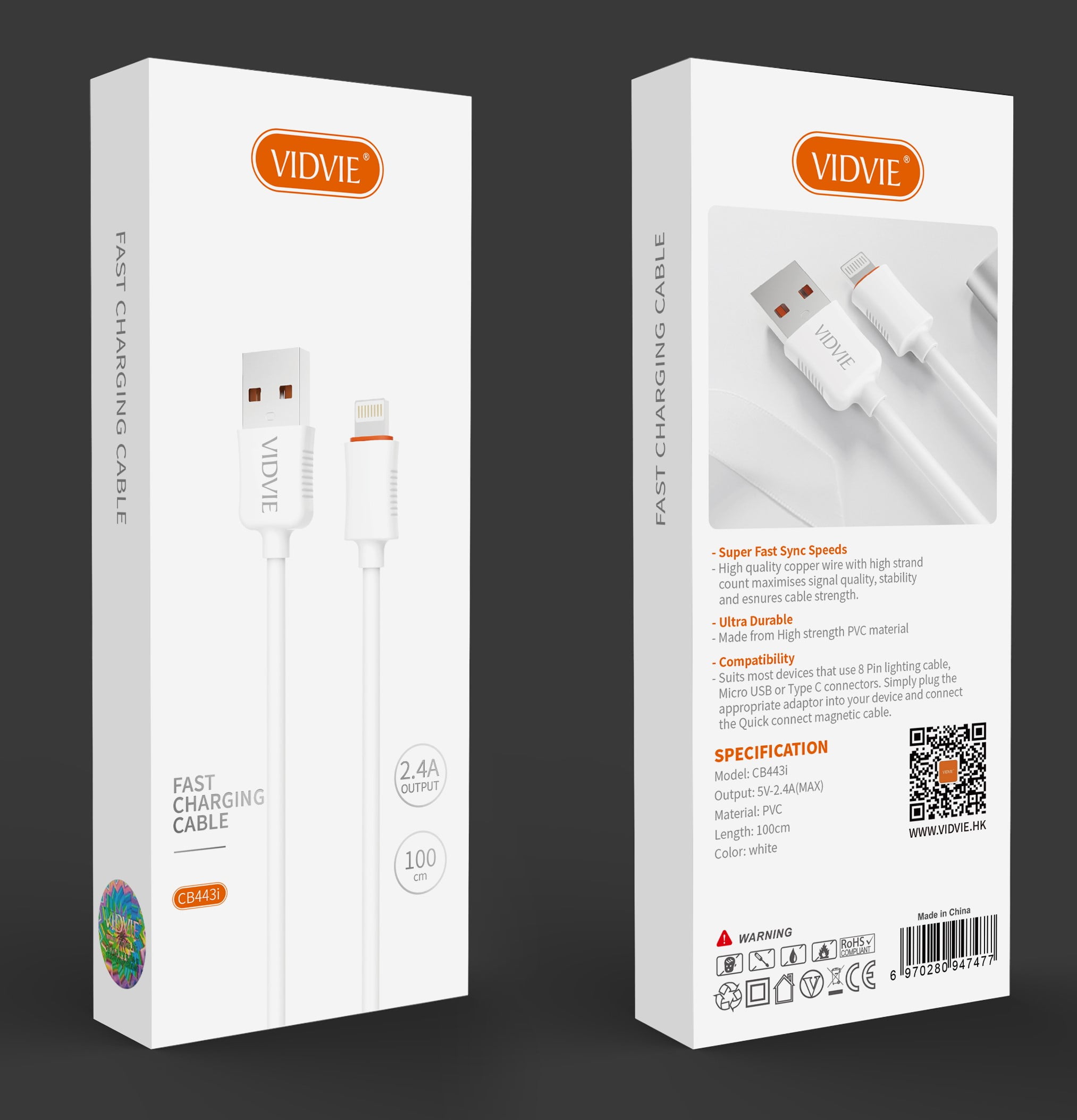 Vidvie Fast Cable Type-C 3.1 A Compatible iPhone – PC Geant