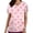 A283 Pink, variant on Scrub Top for Women V Neck Short Sleeve Stretchy Comfy Fabric Functional Pockets Overlapping Heart Graphic Medical Nursing Uniform Working Top