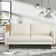 thumbnail image 2 of HomeStock Modern Motifs Stylish Modern Comfortable Couch for Living Room & Office Seating-Color:Beige,Size:Leather Sofa, 2 of 5