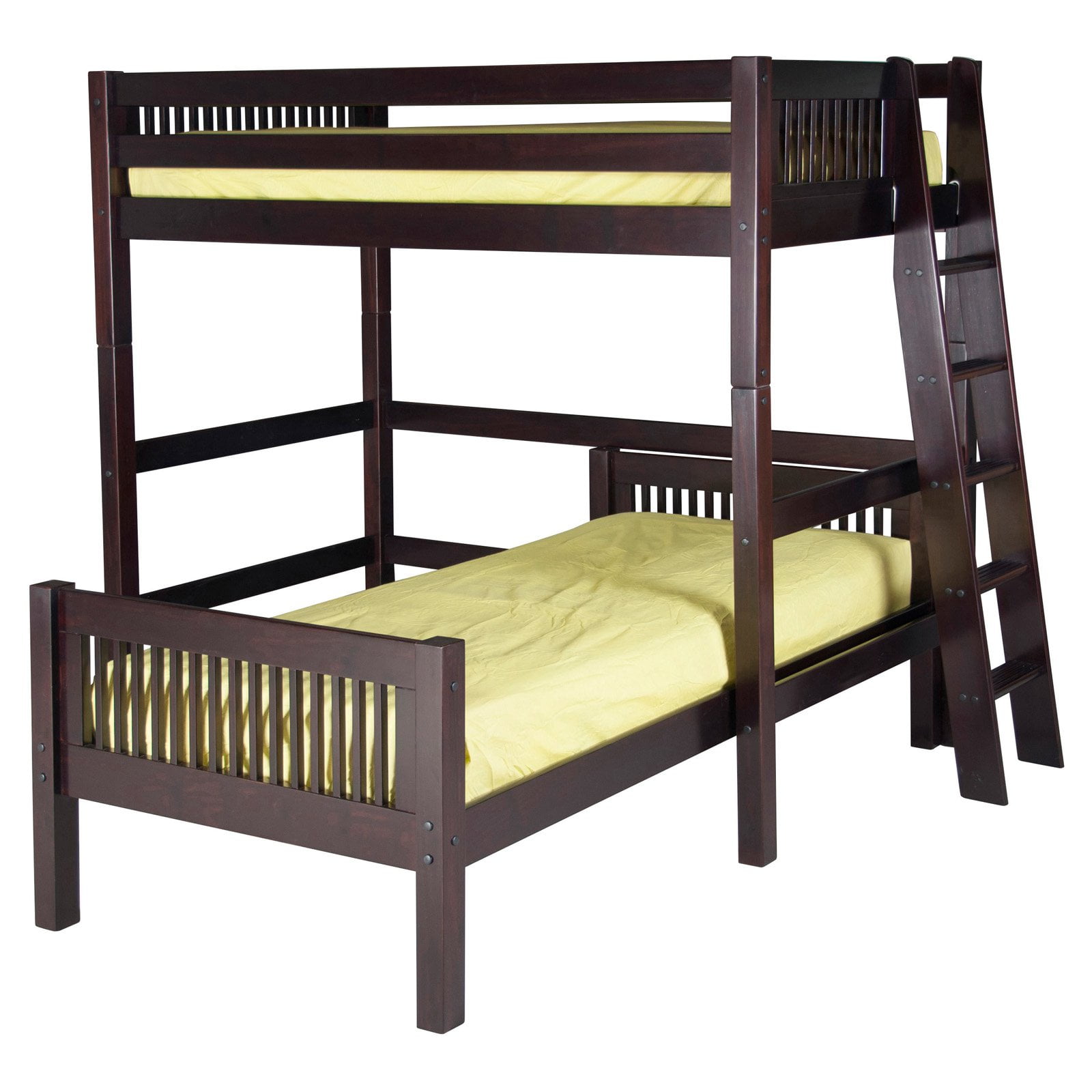 Camaflexi Twin Over Loft Bed L Shape Mission Headboard Camaflexi Twin Over Loft Bed L Shape Mission Headboard Lateral Ladder White Finish Com