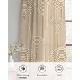 thumbnail image 6 of Khaki Boho Sheer Curtains 45 Inch Length 2 Panels Set for Living Room/Bedroom, Middle Century Modern Abstract Art Kitchen Curtains Grommet Semi-Sheer Curtains Drapes Voile Window Treatments 42"x45"x2, 6 of 7